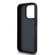 7. DKNY Leather Checkered Mono Pattern & Printed Stripes iPhone 15 Pro Case - Black