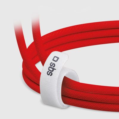 8. SBS TECABLETISSUETCCR USB-C - USB-C 1.5m 60W Braided Cable - Red