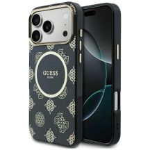 Guess IML Peony Dot MagSafe Case for iPhone 17 Pro Max - Black