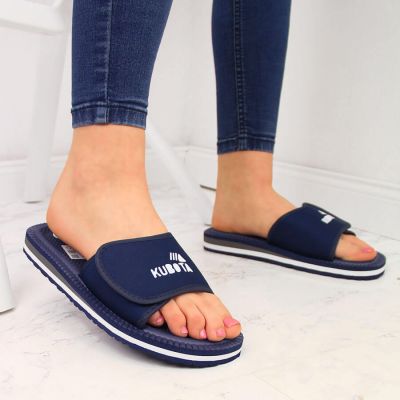 2. Kubota navy blue velcro sports slippers