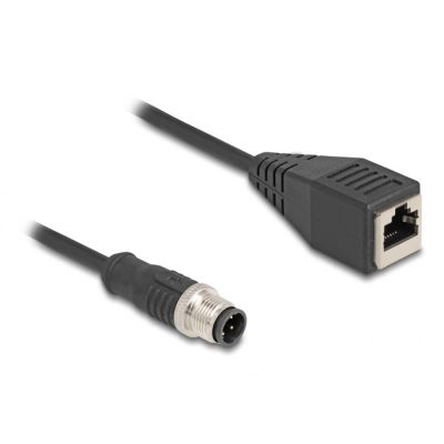 2. DeLOCK M12 D-coded 4-pin male to RJ45 female adapter cable 50 cm long