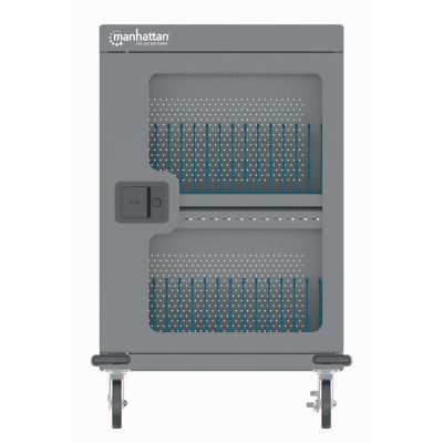 3. Manhattan 102353 Mobile Device Cabinet, Mobile Device Management Cart, Grey