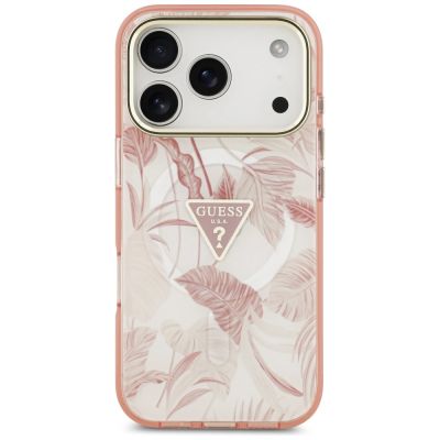 3. Guess Jungle Tonal Triangle MagSafe Case for iPhone 17 Pro Max - Pink