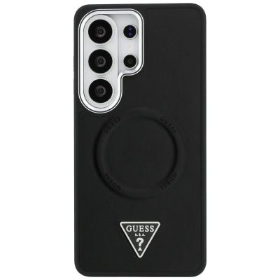 3. Guess Embossed Ring Triangle Logo MagSafe Case for Samsung Galaxy S26 Ultra - Black