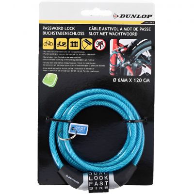 4. Dunlop password lock bicycle lock 6 mm 120 cm ST 4ass 02922