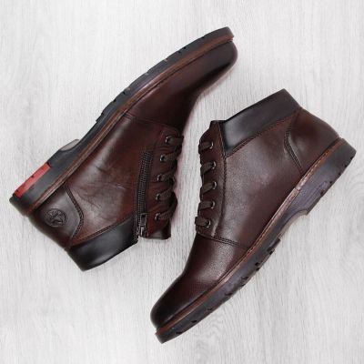 33. Rieker M RKR625 comfortable leather ankle boots lined with wool, brown