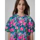 Girls' boxy T-shirt with print 4F 4FJRAW26TTSHF4243-90A