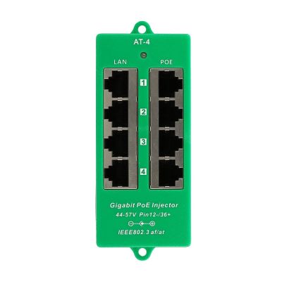 3. Extralink Gigabit PoE Injector 4 Port Active, 4 Gigabit 802.3at/af ports, Mode A