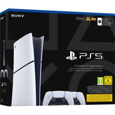 19. SONY PS5 Digital 825GB Console + 2 DS5 Controllers