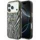 Guess IML Zebra Glitter Triangle Logo MagSafe Case for iPhone 17 Pro Max / 18 Pro Max - Silver