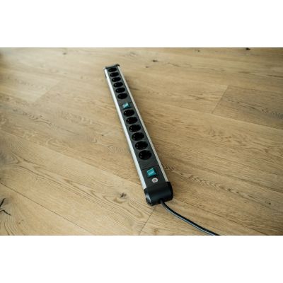 7. Power strip with switch Silver-Black Schutzkontakt 1 pc.