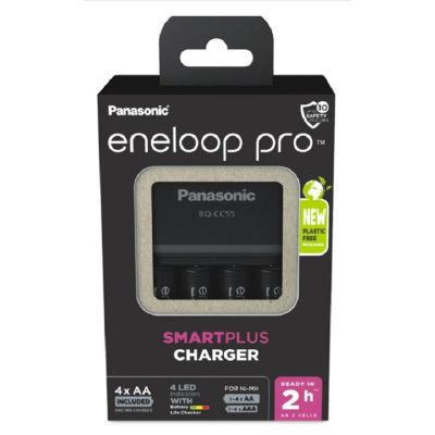 4. PANASONIC SMARTPLUS CHARGER + 4x AA ENELOOP PRO 2500 mAh
