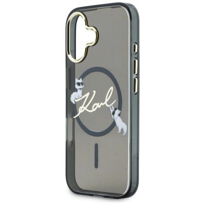 6. Karl Lagerfeld IML Choupettes Karl Script Logo MagSafe iPhone 17 Case - Black
