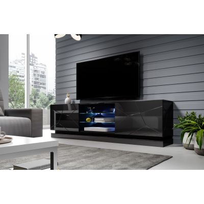 6. TV cabinet QIU 200 MDF gloss black/gloss black