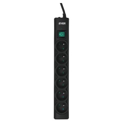 3. Ever OPTIMA surge protector 5.0m (6 x UTE; 10 A; black) (T/LZ08-OPT050/0000)