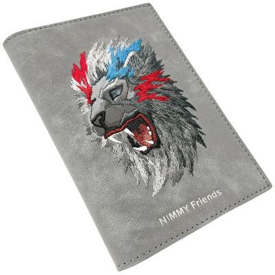 5. Nimmy Raptor Lion Passport/Wallet Case - Gray