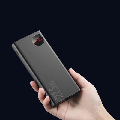 12. Baseus Adaman powerbank with fast charging 20000mAh 22.5W + USB-A - USB-C 3A cable 0.3m black