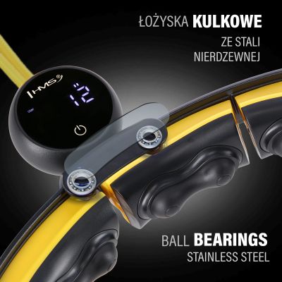 10. HHM21 HULA HOP BLACK/YELLOW WITH MAGNETS, TPE PROTECTION AND WEIGHT + HMS COUNTER