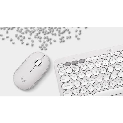 24. Logitech 920-012204 Keyboard Mouse Included Universal RF Wireless + Bluetooth QWERTZ German White
