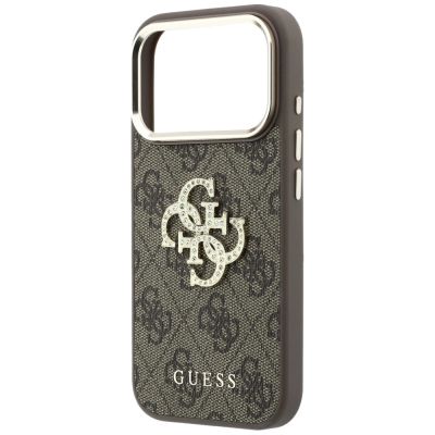 6. Guess 4G & Big Strass Logo Case for iPhone 17 Pro Max / 18 Pro Max - Brown