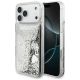 Guess Liq case. Glitter Charms for iPhone 17 Pro Max - silver