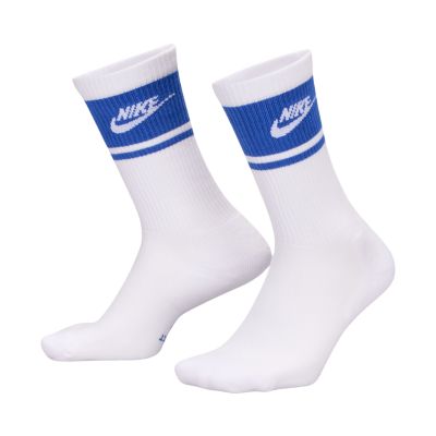 2. Nike Everyday Elevated Crew Socks 3 Pairs White and Blue IM7949 904