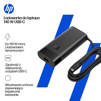 18. HP 140W Laptop Charger USB-C AC Adapter Black B7NM4AA