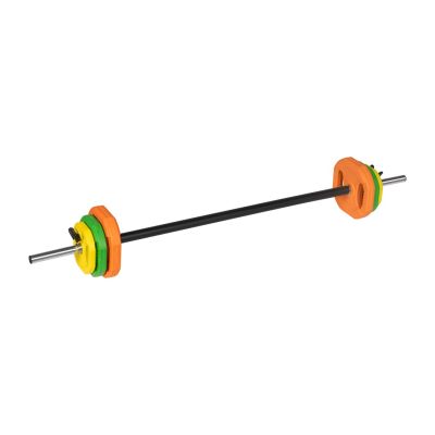 Folding barbell with cast iron weight, 140cm bar, 20kg training set, REBEL ACTIVE