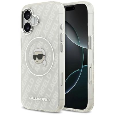 Karl Lagerfeld IML Karl Head Logo MagSafe iPhone 17 Case - Gray