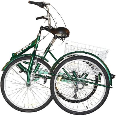 10. 3-WHEEL FOLDING BIKE 24 GREEN SHIMANO 7-SPEED