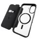 10. Puro Book Mag MagSafe Leather Case with Flap and Card Slot for iPhone 16 - Black