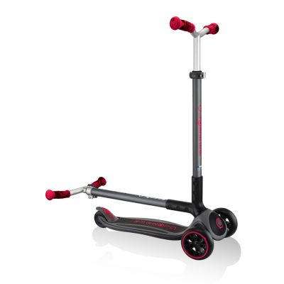 6. Globber Master Prime 3-Wheel Scooter / Black - New Red 664-102