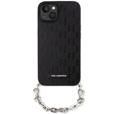 2. Karl Lagerfeld KLHCP14SSACKLHPK iPhone 14 6.1" black/black hardcase Saffiano Monogram Chain
