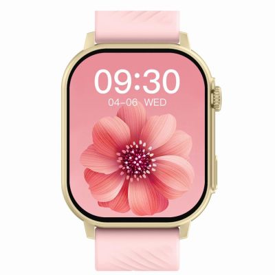 5. Smartwatch Gravity GT15-7 Pink Silicone Strap + Gold Bracelet