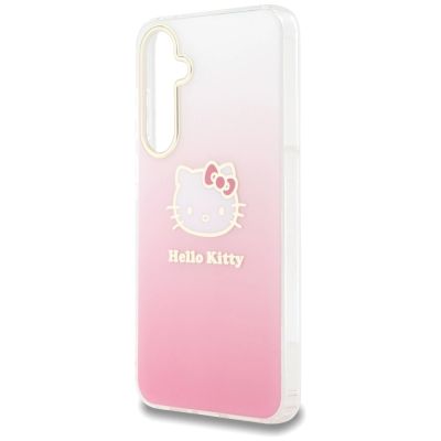6. Hello Kitty IML Gradient Electrop Kitty Head case for Samsung Galaxy A55 - pink