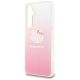 6. Hello Kitty IML Gradient Electrop Kitty Head case for Samsung Galaxy A55 - pink