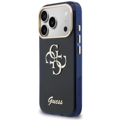 2. Guess IML 4G Script Metal Case for iPhone 17 Pro - Blue