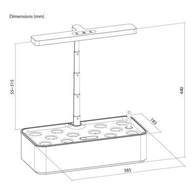 11. GREENBLUE SMART INDOOR GROWING SYSTEM, SMART POT, CAPACITY 4L, FOR 12 PLANTS, FULL SPECTRUM LEDS
