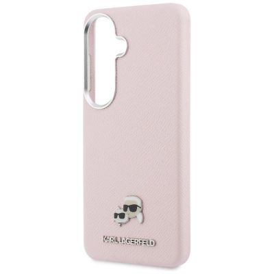 6. Karl Lagerfeld Saffiano KC Metal Logo MagSafe Case for Samsung Galaxy S26 - Pink