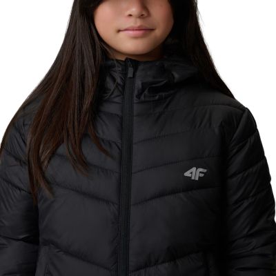 5. Girls' jacket 4F F0739 deep black 4FJWSS26TDJAF0739 20S