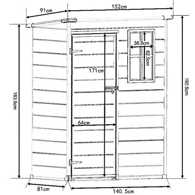 14. PVC GARDEN TOOL HOUSE 152x91x192.5CM
