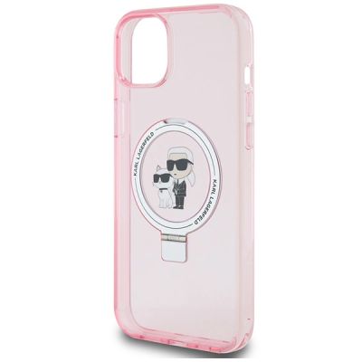 6. Karl Lagerfeld KLHMP15SHMRSKCP iPhone 15 6.1" pink/pink hardcase Ring Stand Karl&Choupette MagSafe