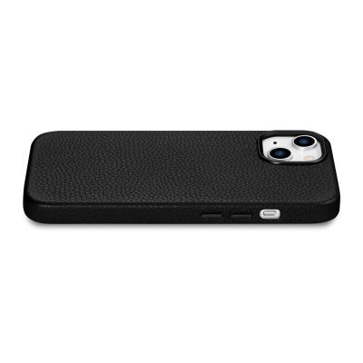 10. iCarer Litchi Premium Leather Case iPhone 14 Magnetic Leather Case with MagSafe Black (WMI14220709-BK)