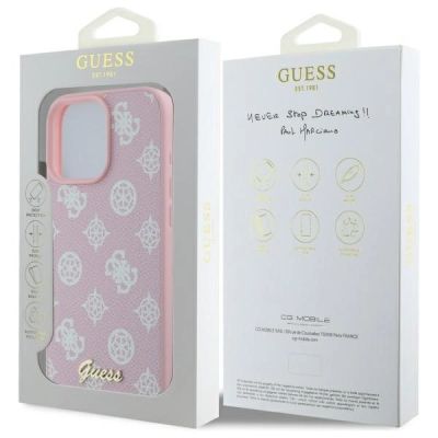 8. Guess Peony Script MagSafe iPhone 16 Pro Max Case - Pink