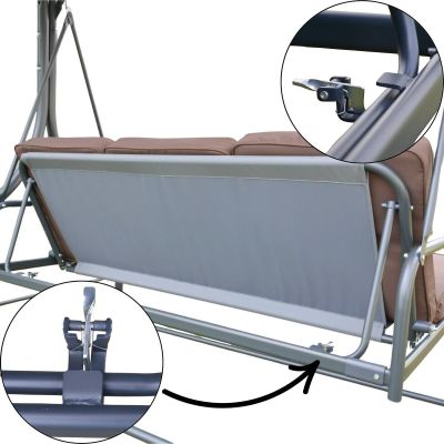 4. 3-SEAT GARDEN SWING 194X120X173CM ZOSIA WITH POLYCARBONATE CANOPY