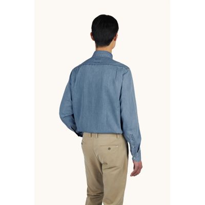 4. Paul&Shark Men's Denim Shirt Light Navy Blue 99313030-J01