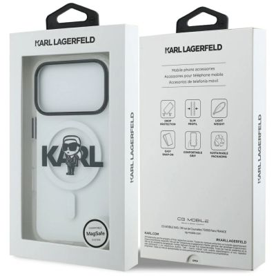 8. Karl Lagerfeld IML Karl Sketch Logo MagSafe Case for iPhone 17 Pro - Transparent