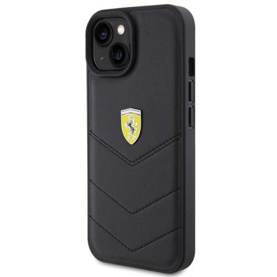 2. Ferrari Quilted Metal Logo case for iPhone 15 - black