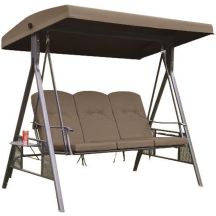 GARDEN AND BALCONY PATIO SWING 3 SEATS BROWN