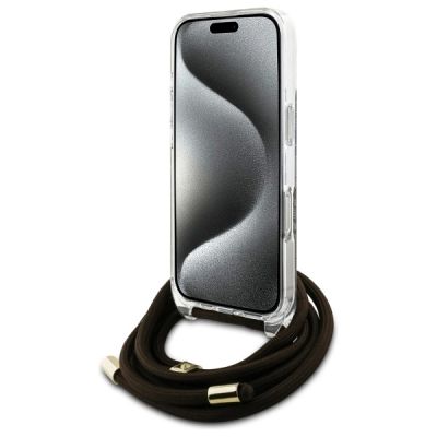 4. Guess Crossbody Cord 4G Print Case for iPhone 16 Pro Max - Brown
